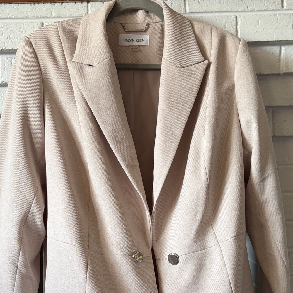 Calvin Klein Women's Light Blush Single-Button Blazer